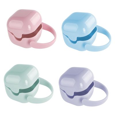 KOMBIUDA 4pcs Pacifier Box Soother Case Handles Pacifier Holder Clips Packing Box for Travel