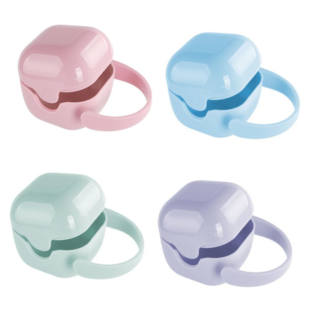 KOMBIUDA 4pcs Pacifier Box Soother Case Handles Pacifier Holder Clips Packing Box for Travel