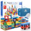 Magnetic Tiles 138 PCS (XL SET), Magnetic Tiles for Kids, Toy for 3 4 5 6 7 8 Year Old Boys & Girls, Large Building Set, Great Gift for Kids Aged 3-8, Gift Box, + Bonus Zippered Carrying CASE view 1