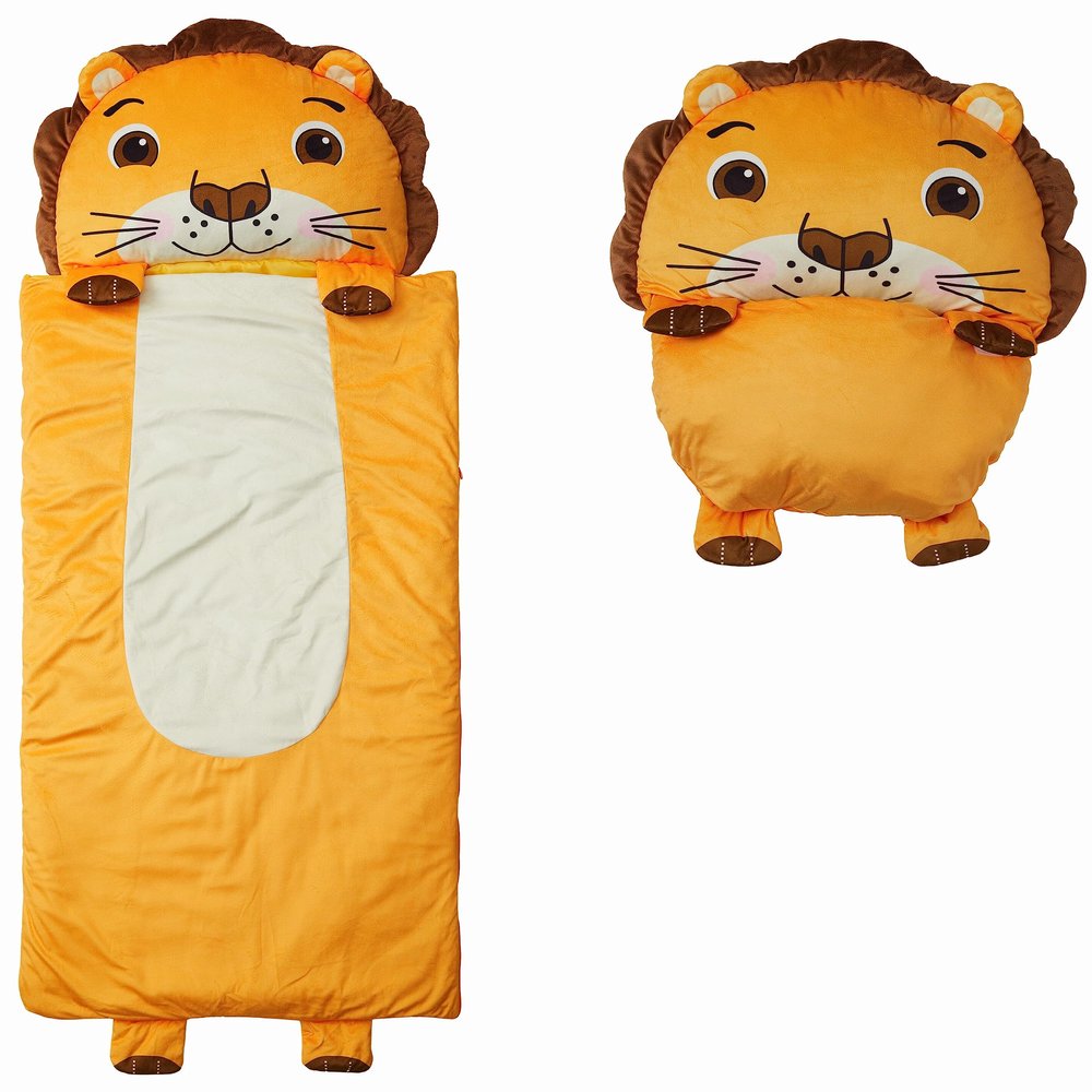 Nap Buddy Sleeping Bag for Kids, Convertible Sleeping Bag for Boys and Girls, Oeko TEX Certified, Travel Sleeper for Children, Lion