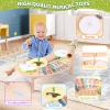 Asweets 7 in 1 Kids Drum Set for Toddlers Wooden Xylophone Musical Instruments Kit Play Set for Toddler Baby Drum Set Montessori Toys Sensory Toys Birthday Gifts for Girls Boys (Moon) view 4