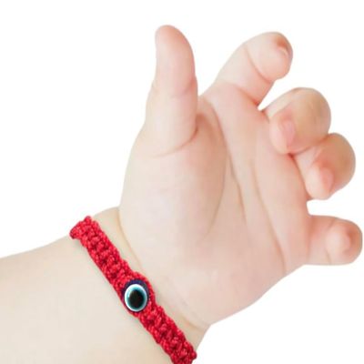 Red Bracelet for Babies, Baby Girl and Baby boy. Protection Amulet for baby. String for Good Luck and The Evil Eye. Infant Bracelet for baby color red,blue,pink black (Red bracelet blue eye)