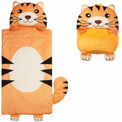 Nap Buddy Sleeping Bag for Kids, Convertible Sleeping Bag for Boys and Girls, Oeko TEX Certified, Travel Sleeper for Children, Tiger