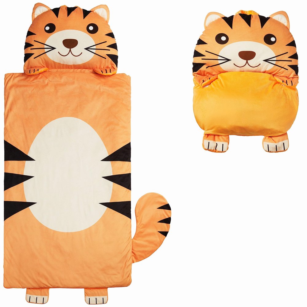 Nap Buddy Sleeping Bag for Kids, Convertible Sleeping Bag for Boys and Girls, Oeko TEX Certified, Travel Sleeper for Children, Tiger