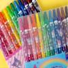 12 Count Cute Characters Colored Pencils Twistable Crayons with Name Labels (1 Pack of Blue or Pink Package will be randomly sent) view 4