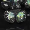 Haxtec DND Dice Set 7PCS Resin Dice Set Black with Iridescent Mylar Inclusion Polyhedral D&D Dice for Roleplaying Dice Games Compatible with Dungeons and Dragons view 2
