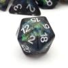 Haxtec DND Dice Set 7PCS Resin Dice Set Black with Iridescent Mylar Inclusion Polyhedral D&D Dice for Roleplaying Dice Games Compatible with Dungeons and Dragons view 3