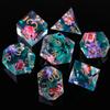 DND Dice Set, 100% Handmade Sharp Edge 7 Piece Resin Dice - FugaCity Dungeons and Dragons Polyhedral Dice Set, Crystal Clear Golden Sand D&D Dice Set for RPG MTG Table Games view 3