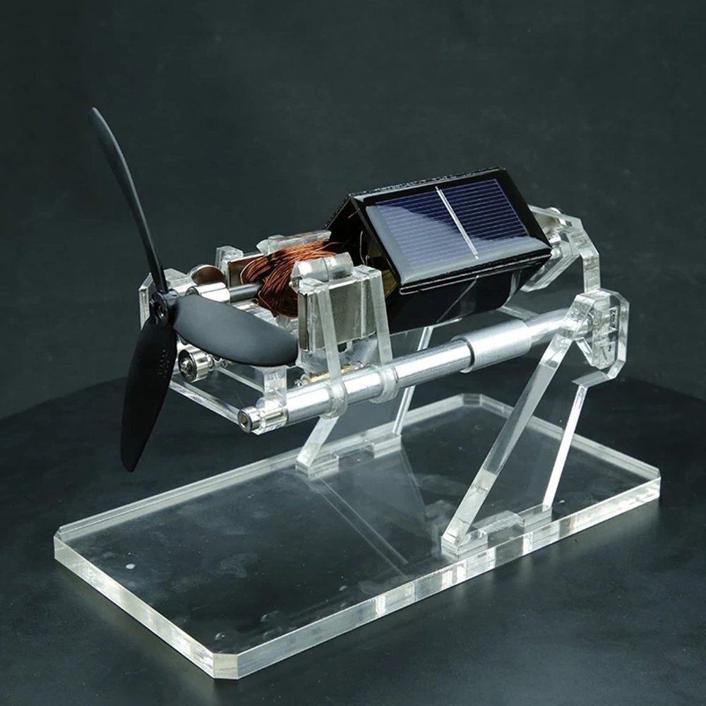 CcacHe Solar Magnetic Levitation Model Levitating Mendocino Motor Physics Education Model kit (Double Fan Blade)