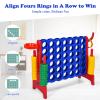 KOTEK Giant 4-in-a-Row Game, Jumbo 4-to-Score Family Game w/Quick-Release Sliders, 42 Rings, Ring Toss & Basketball Hoop, Connect Yard Game Outdoor for Kids & Adults (Without Carrying Bag, Rose) view 4