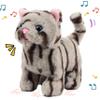 Easfan Walking Kitty Plush Toy Electric Interactive Cat Stuffed Animal Meowing Tail Wagging Head Nodding Cat Pet Toy Animated Kitten Birthday for Kids Toddlers,9" view 1