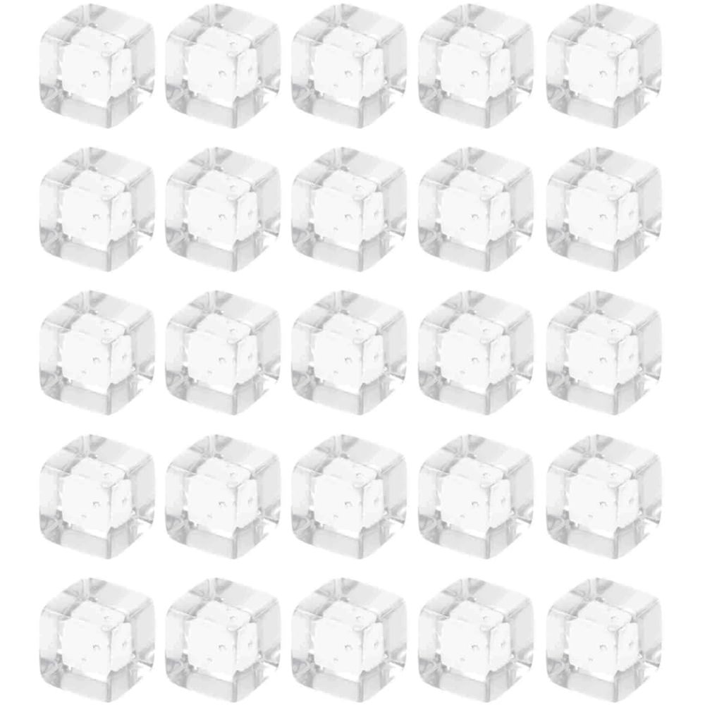 25 Pcs 16mm Blank Dice Clear Acrylic Square Blocks 6 Sided Game Dice Cubes for Table Games, Board Games, Craft Projects