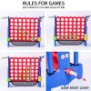 Tigasy Giant 4 Row Game with Carrying Bag and Mesh Fabric .Giant 4-to-Score Game Set Suitable for Indoor and Outdoor Holiday Parties and Family Gatherings. Blue red view 3