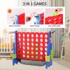 Tigasy Giant 4 Row Game with Carrying Bag and Mesh Fabric .Giant 4-to-Score Game Set Suitable for Indoor and Outdoor Holiday Parties and Family Gatherings. Blue red view 4