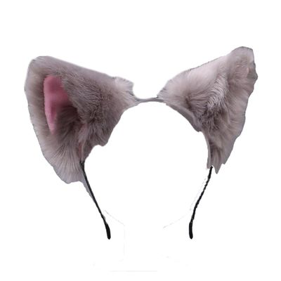 Kawaii Handcrafted Cute Lolita Headgear Cosplay Animal Ears Cat Ears Headband Fox Ears Hair Clip (Gray Cochlea)