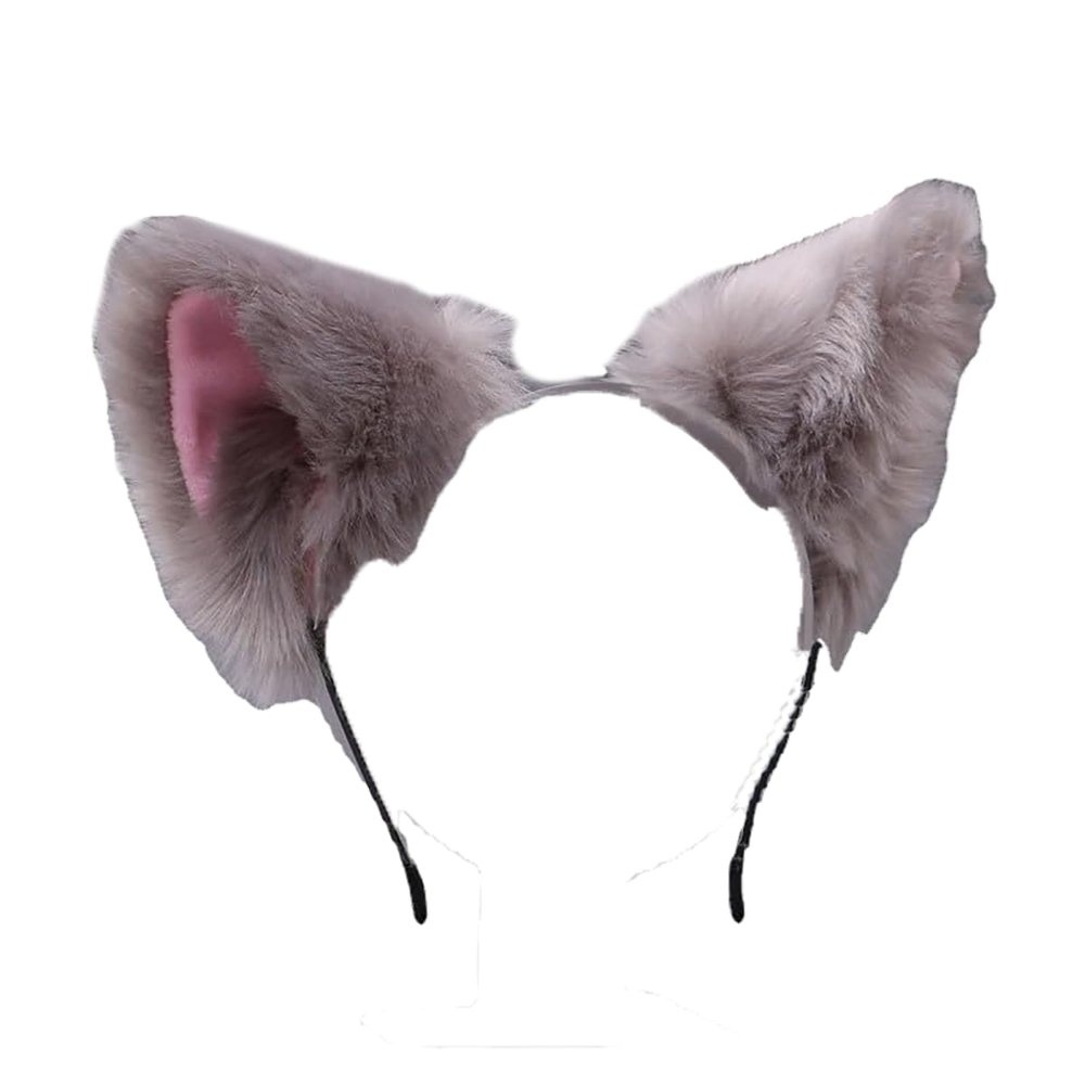 Kawaii Handcrafted Cute Lolita Headgear Cosplay Animal Ears Cat Ears Headband Fox Ears Hair Clip (Gray Cochlea)