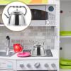 Retro Office Decor Dollhouse Tea Kettle 1:12 Scale Miniature Tea Pot Mini Metal Water Kettle Simulated Water Boiler Pretend Props for Dollhouse Kitchen Ornament (Silver) Home Decor view 2