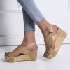 ZBYY Womens Wedge Platform Sandals Peep Toe Buckle Ankle Strap Summer Wedding Casual Comfort Breathable Wedges Sandals view 2