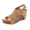 ZBYY Womens Wedge Platform Sandals Peep Toe Buckle Ankle Strap Summer Wedding Casual Comfort Breathable Wedges Sandals view 4