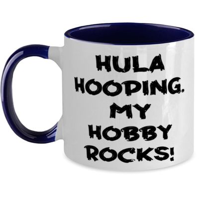 Beautiful Hula Hooping Gifts, Hula Hooping. My Hobby Rocks!, Birthday Two Tone 11oz Mug For Hula Hooping from Friends, Two tone mug, Gift for hula hooper, Hula hoop lover