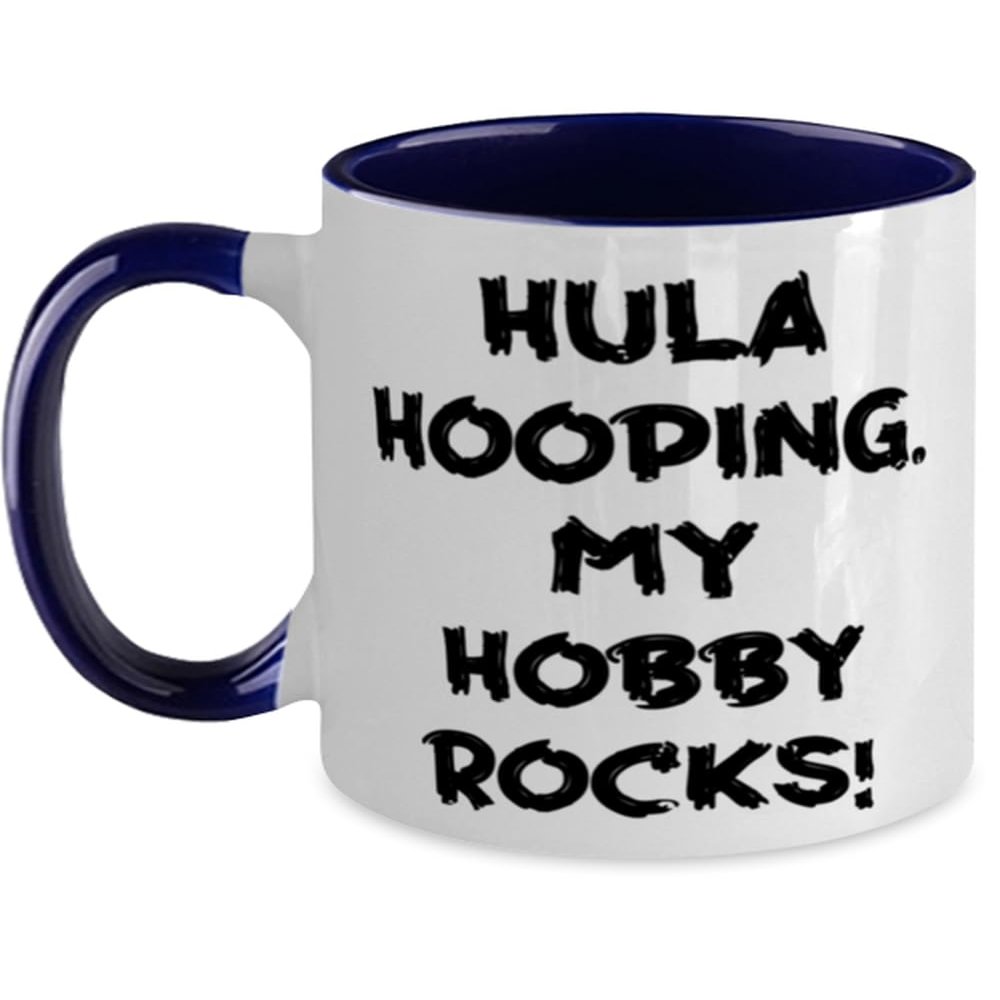 Beautiful Hula Hooping Gifts, Hula Hooping. My Hobby Rocks!, Birthday Two Tone 11oz Mug For Hula Hooping from Friends, Two tone mug, Gift for hula hooper, Hula hoop lover