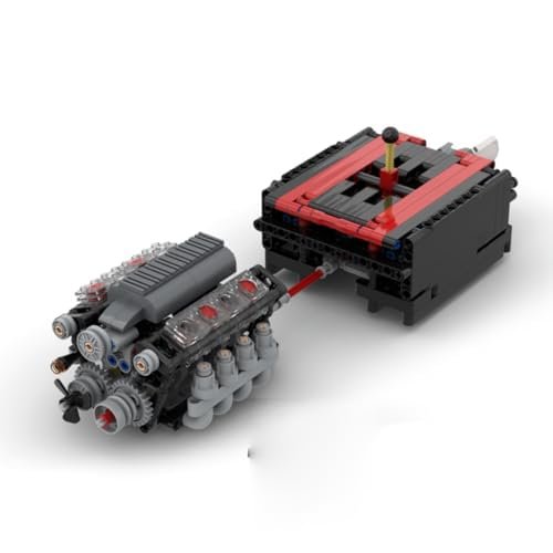 Aetheria Technology V8 Engine with Gearbox Engine Building Set, Power Functions Motor, 568Pcs MOC DIY Assembly V8 Engine Building Blocks