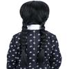 Bettecos Long Black Braided Wig for Girls with Necklace Heat Resistant Synthetic Pigtails Hair Wigs for Kids Halloween Party Cosplay Costume (Kids Wig+Necklace) view 4