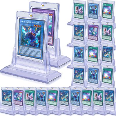 24ct Magnetic Card Holders for Trading Cards35pt Acrylic Baseball Card Holders with 24 Card Stands Card Protector Hard Plastic Fit for MTG and Sport Cards (24)