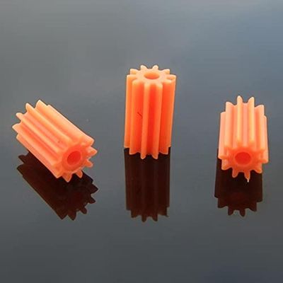 10Pcs Plus Long Gear White/Orange 102A Height 10Mm Outside Diameter 6Mm Toy Model Pinion Gears