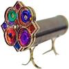 Generic Brass Flower Kaleidoscope Wheel Handmade Stand Van Double Cort Glass Stained Box view 1