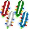 12PCS Christmas Light Necklace Bulk, Tinsel Light up Christmas Necklaces Accessories, 7 Bulb Red Yellow Blue Green Necklaces Party Supplies, 3 Modes Xmas Accessories Gifts for Ugly Sweater New Year view 1