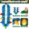 12PCS Christmas Light Necklace Bulk, Tinsel Light up Christmas Necklaces Accessories, 7 Bulb Red Yellow Blue Green Necklaces Party Supplies, 3 Modes Xmas Accessories Gifts for Ugly Sweater New Year view 2