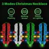 12PCS Christmas Light Necklace Bulk, Tinsel Light up Christmas Necklaces Accessories, 7 Bulb Red Yellow Blue Green Necklaces Party Supplies, 3 Modes Xmas Accessories Gifts for Ugly Sweater New Year view 3