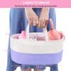 ABenkle Diaper Caddy Organizer, Boho Rustic Cotton Rope Nursery Baby Basket, Changing Table Organizer for Baby Diaper Storage and Baby Shower view 3