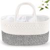 ABenkle Diaper Caddy Organizer, Boho Rustic Cotton Rope Nursery Baby Basket, Changing Table Organizer for Baby Diaper Storage and Baby Shower view 1
