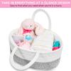 ABenkle Diaper Caddy Organizer, Boho Rustic Cotton Rope Nursery Baby Basket, Changing Table Organizer for Baby Diaper Storage and Baby Shower view 3