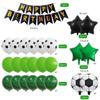 Daimay 29PCS Soccer Birthday Party Decoration Sports Theme Football Party Supplie Champion Trophy Foil Balloon 4th Happy Birthday Banner Green White Black Soccer Balloons Cake Topper for Soccer Fans view 2
