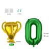 Daimay 29PCS Soccer Birthday Party Decoration Sports Theme Football Party Supplie Champion Trophy Foil Balloon 4th Happy Birthday Banner Green White Black Soccer Balloons Cake Topper for Soccer Fans view 3