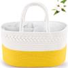 ABenkle Caddy - Premium Cotton Diaper Basket, Nursery Storage Bin and Car Organizer - Yellow view 1