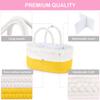 ABenkle Caddy - Premium Cotton Diaper Basket, Nursery Storage Bin and Car Organizer - Yellow view 3