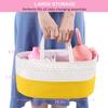 ABenkle Caddy - Premium Cotton Diaper Basket, Nursery Storage Bin and Car Organizer - Yellow view 4