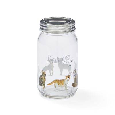 Cooksmart British Designed Money Jar | Money Box for Saving Cash or Coins | Piggy Bank for Adults & Family - Curious Cats