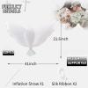 12 Pieces 36 Inches Large White Peace Dove Balloons Aluminum Foil Pigeon Bird Balloons for Wedding Engagement Funeral Memorials Remembrance Charity Party Decorations Supplies view 2