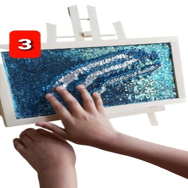 Individual Sequin sensory board (12"x9") - small portable sensory board for Montesori, Autism, Processing Disorder, ADHD Dementia, Alzheimer's (3b Lite Blue - Silver [Sequin])