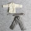 1/12 Samurai Kimono Clothes for 6" 6 inches 1:12 Action Figure Doll Clothes (White top&Gray Trousers) view 1