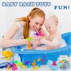 50 Pieces Suction Bath Toys for Kids Age 3+, Baby Silicone Ocean Animal Sucker Toys with Dinosaur Eggshell, Sensory Travel Window Toys for Toddlers, Stress Release Gifts for Boys Girls Ages 4-8 view 2