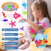 50 Pieces Suction Bath Toys for Kids Age 3+, Baby Silicone Ocean Animal Sucker Toys with Dinosaur Eggshell, Sensory Travel Window Toys for Toddlers, Stress Release Gifts for Boys Girls Ages 4-8 view 3
