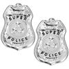 Amosfun 2pcs Police Badges Pins Pretend Play American Police Badge Brooch Halloween Party Cosplay Costume Accessory Brooch Prop Silver view 1