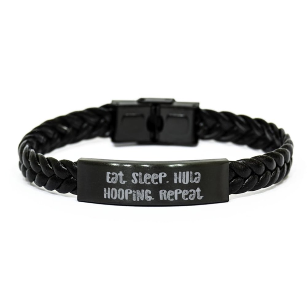 Inspire Hula Hooping Gifts, Eat. Sleep. Hula Hooping. Repeat, Birthday Braided Leather Bracelet For Hula Hooping from Friends, Hula hoop fitness, Hula hoop dance, Hula hoops for, Hula hoops for