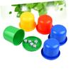 5pcs Dice Game Professional Dice Cups Stacking Cups Game Poker with Lid Play Set Sieve Bar Craps Toy D6 Box Stacking in a Plastic Set view 3